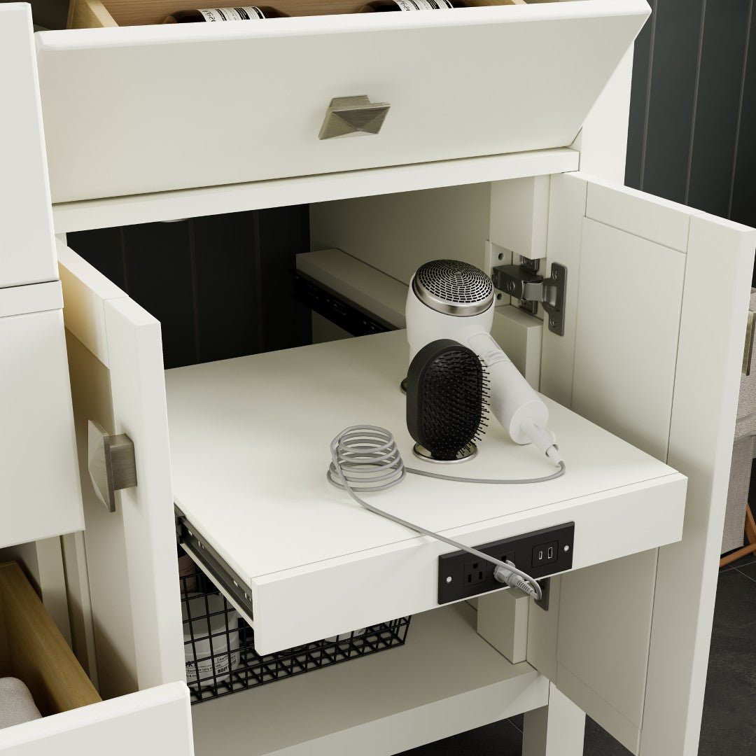 Artemis 60 in. White Double Sink Bath Vanity with Engineered Top and Undermount Porcelain Sinks - Bathroom Vanity by Eviva