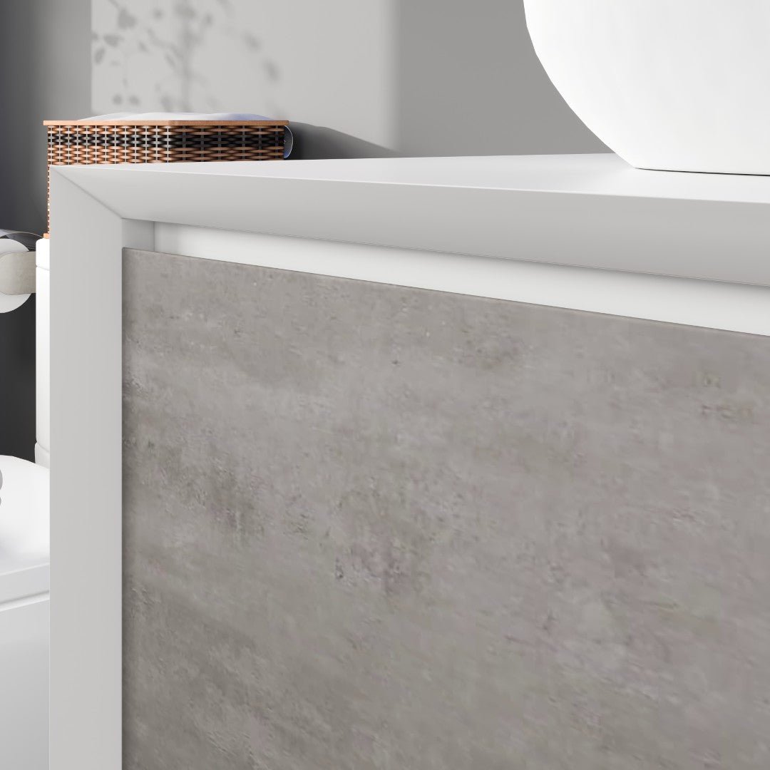 Santa Monica 30 in. Gray Wall Mount Single Sink Bath Vanity with Acrylic Top and Vessel Solid Surface Sink - Bathroom Vanity by Eviva