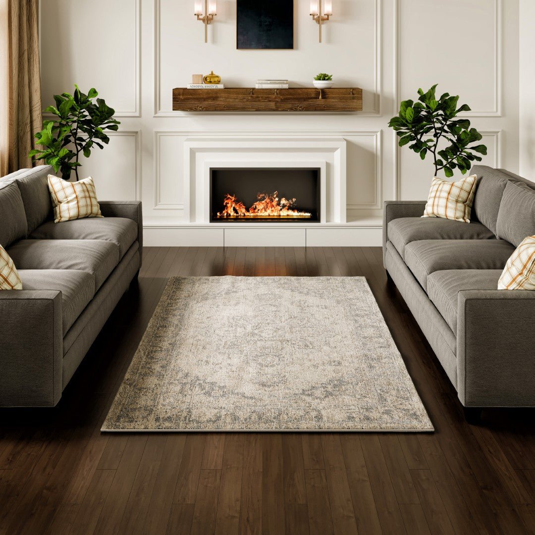 Eviva Capricorn 3' x 5' Oriental Gray Rug - Rug by Eviva