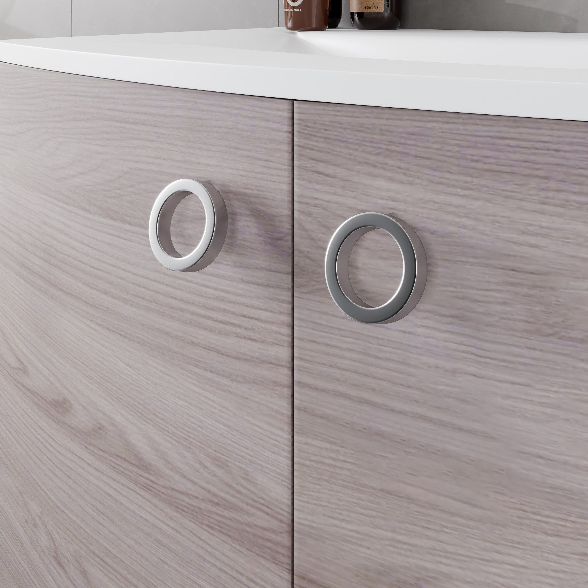 Romina 28 in. Gray Oak Wall Mount Single Sink Bath Vanity with Acrylic Top and Integrated Sink