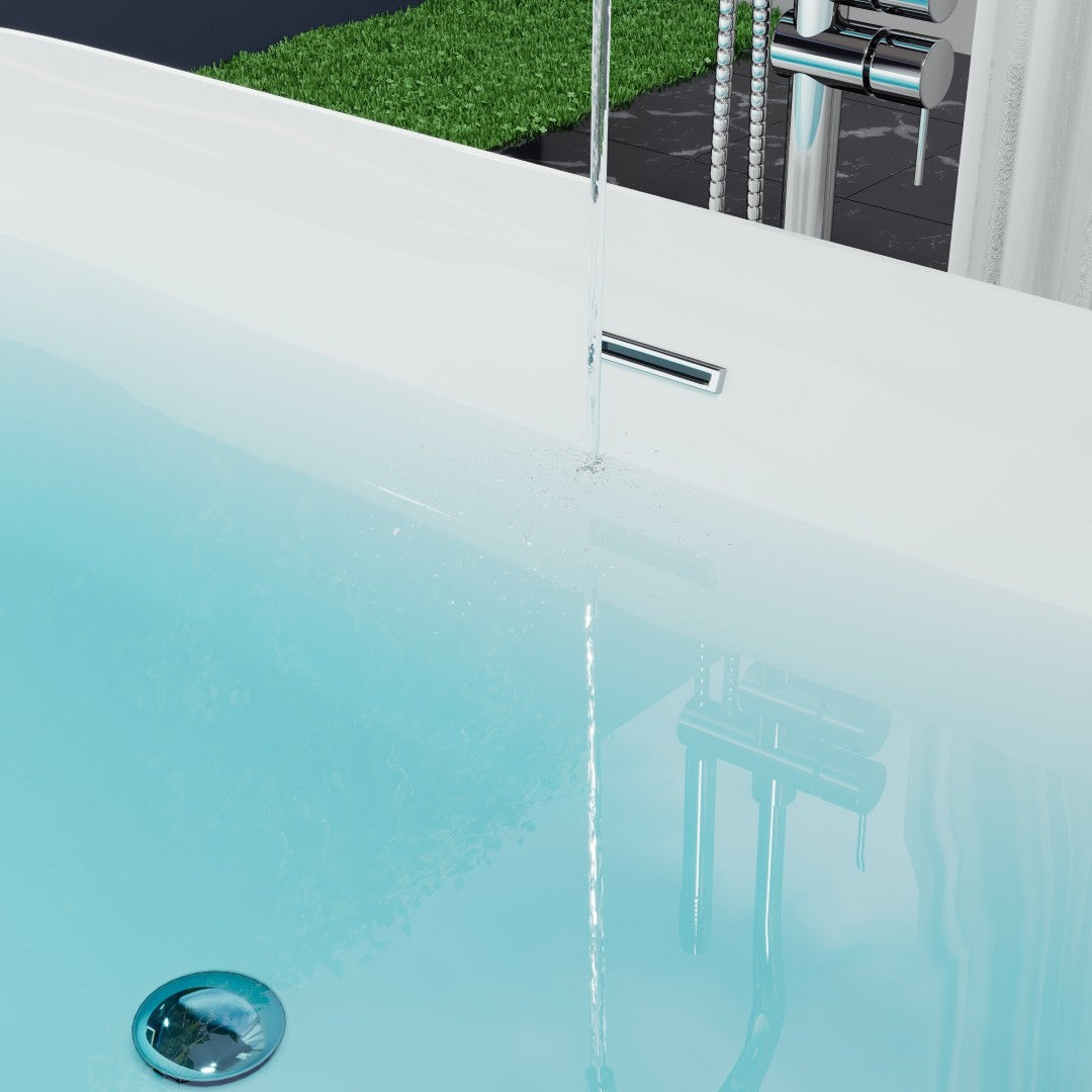 Eviva Rejoice 60" Glossy White Acrylic Freestanding Bathtub