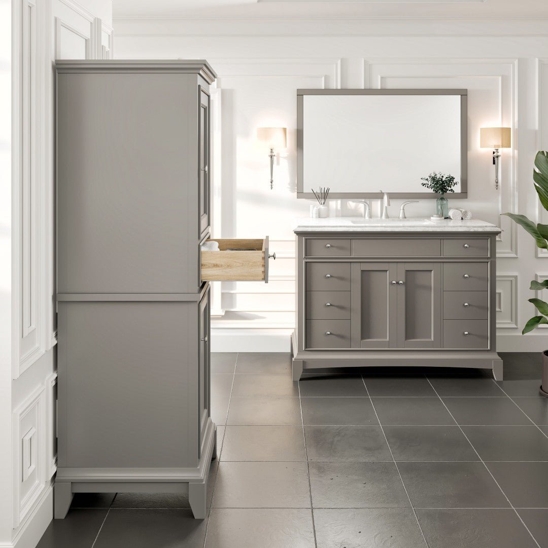 Eviva Elite Stamford 21 in. W x 18 in. D Gray Freestanding Linen Cabinet - Bathroom Cabinet by Eviva