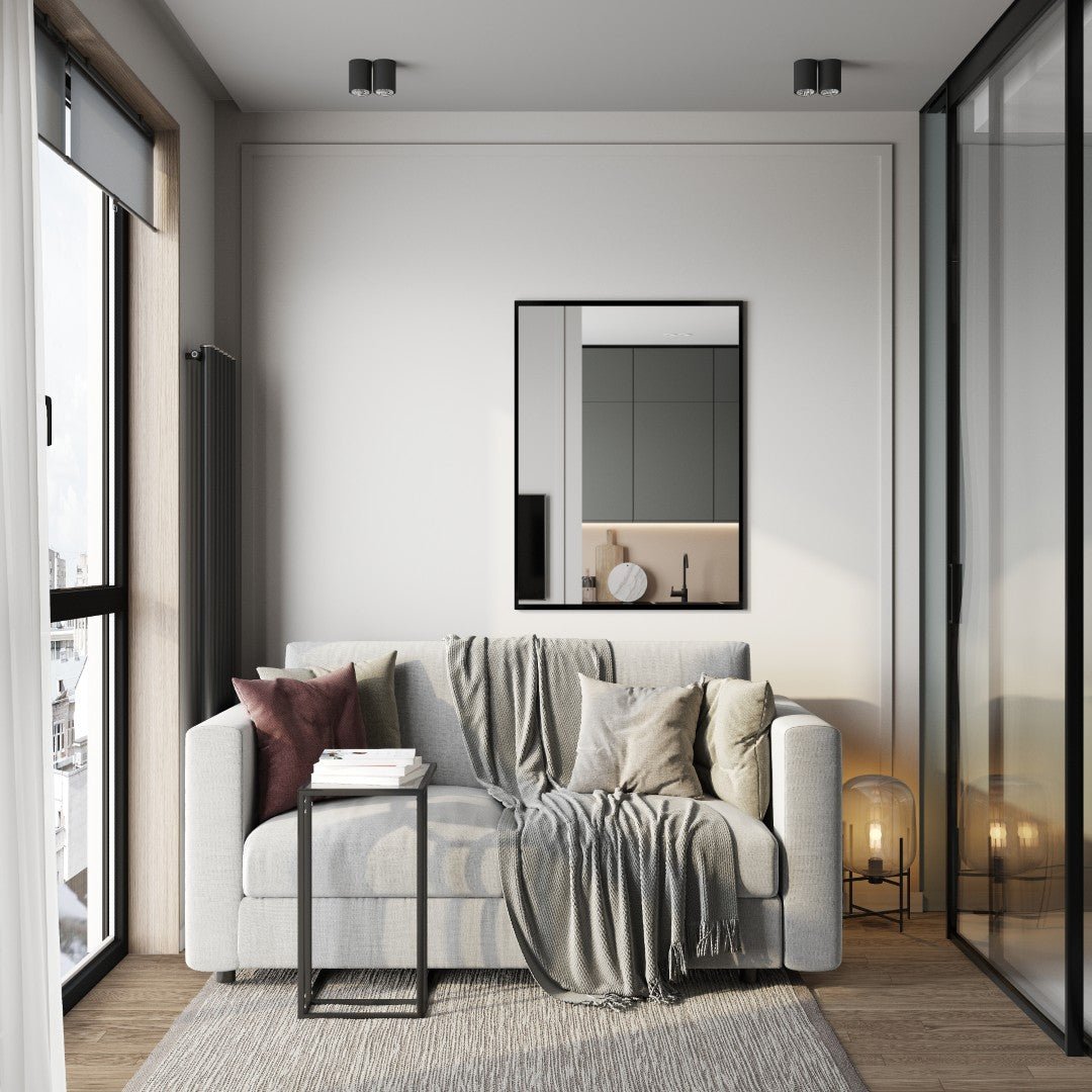 Eviva Aureline 24" x 30" Rectangular Black Stainless Steel Framed Mirror - Mirror by Eviva