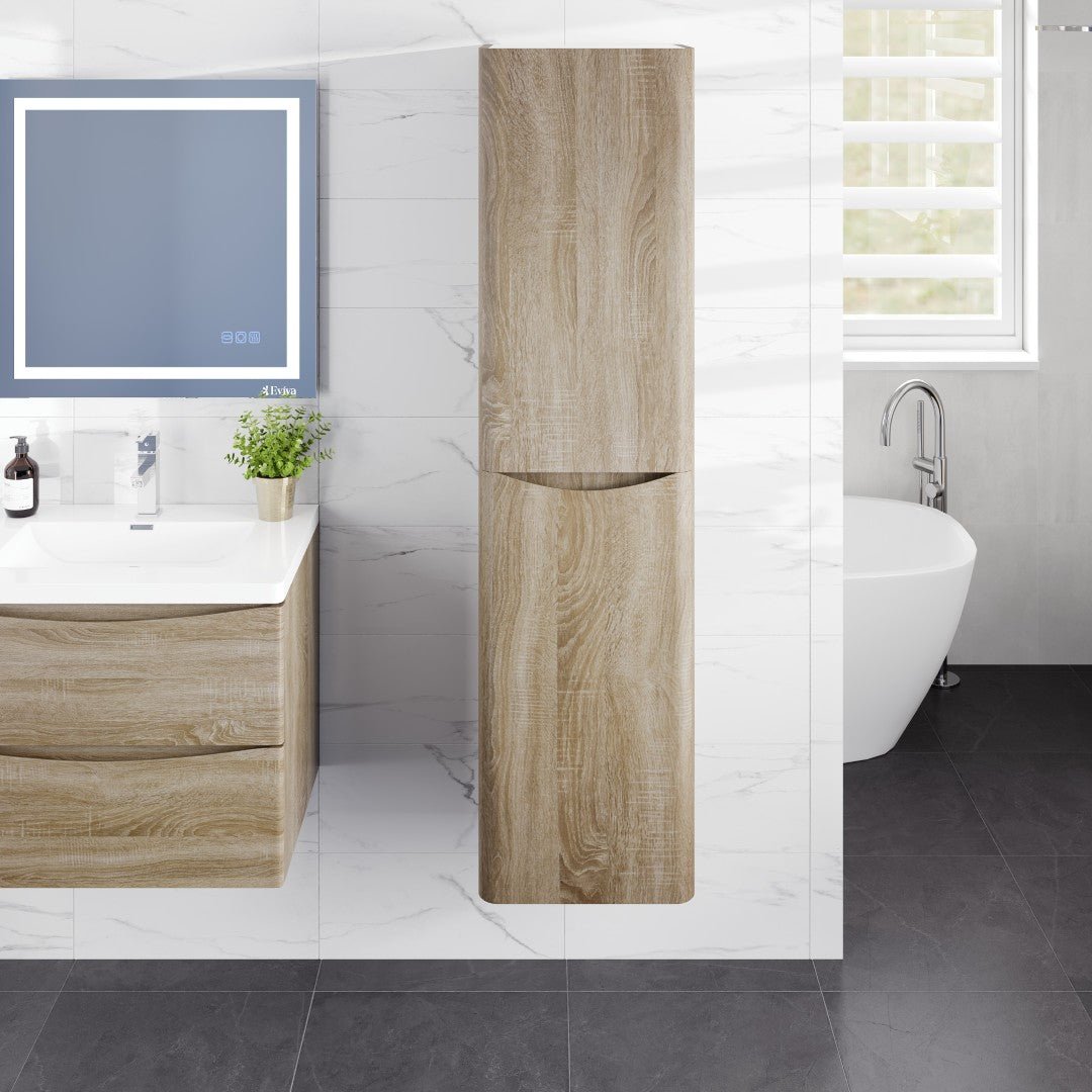 Eviva Smile 16 in. W x 15 in. D White Oak Wall - Mounted Linen Cabinet - by Eviva