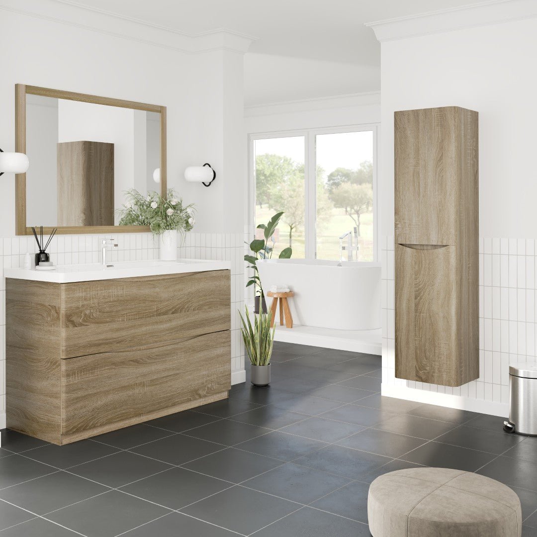 Eviva Smile 16 in. W x 15 in. D White Oak Wall - Mounted Linen Cabinet - by Eviva