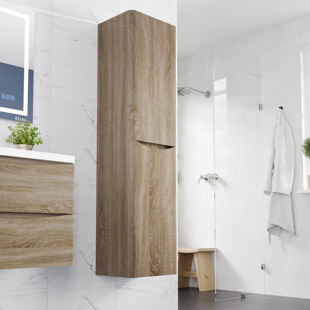 Eviva Smile 16 in. W x 15 in. D White Oak Wall - Mounted Linen Cabinet - by Eviva