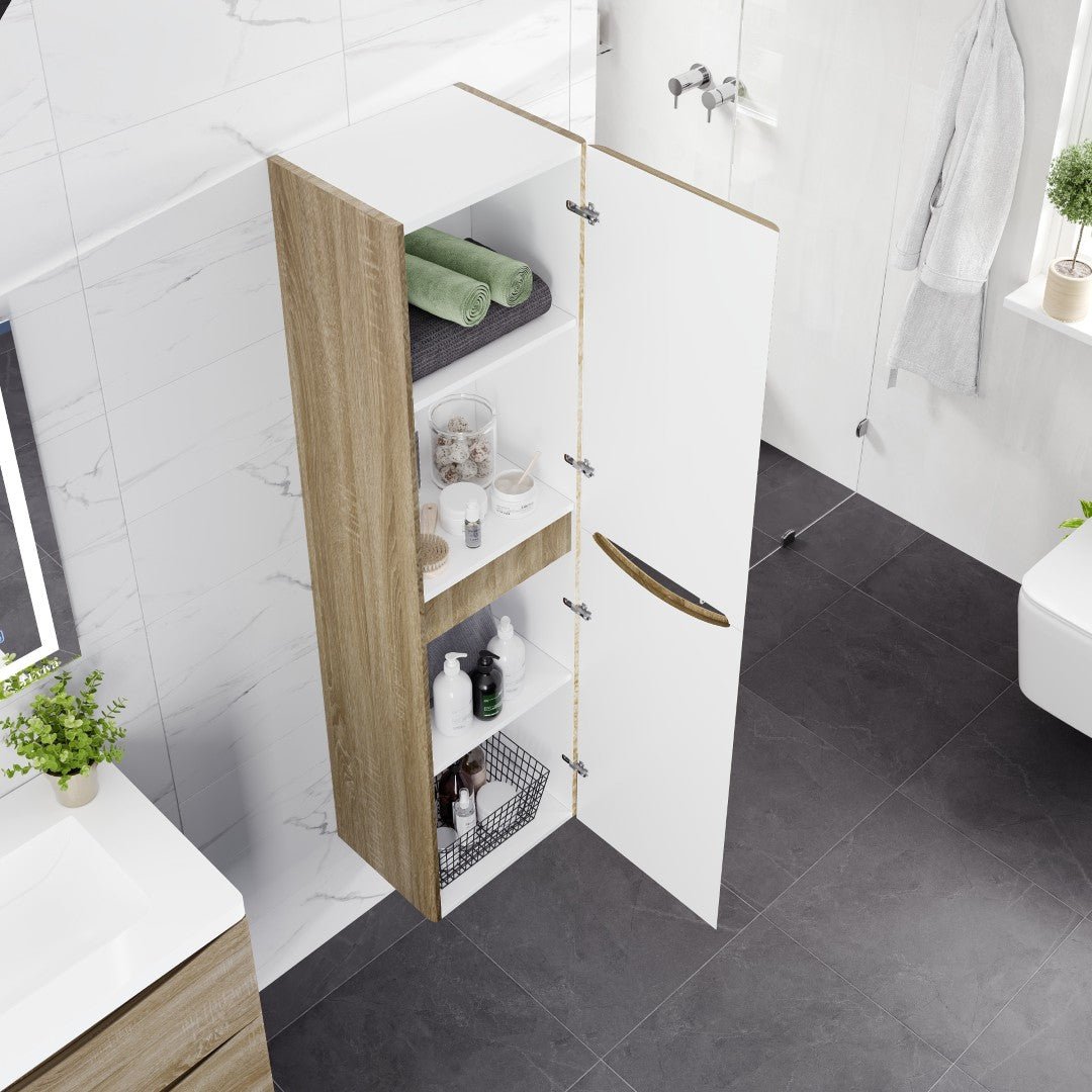Eviva Smile 16 in. W x 15 in. D White Oak Wall - Mounted Linen Cabinet - by Eviva