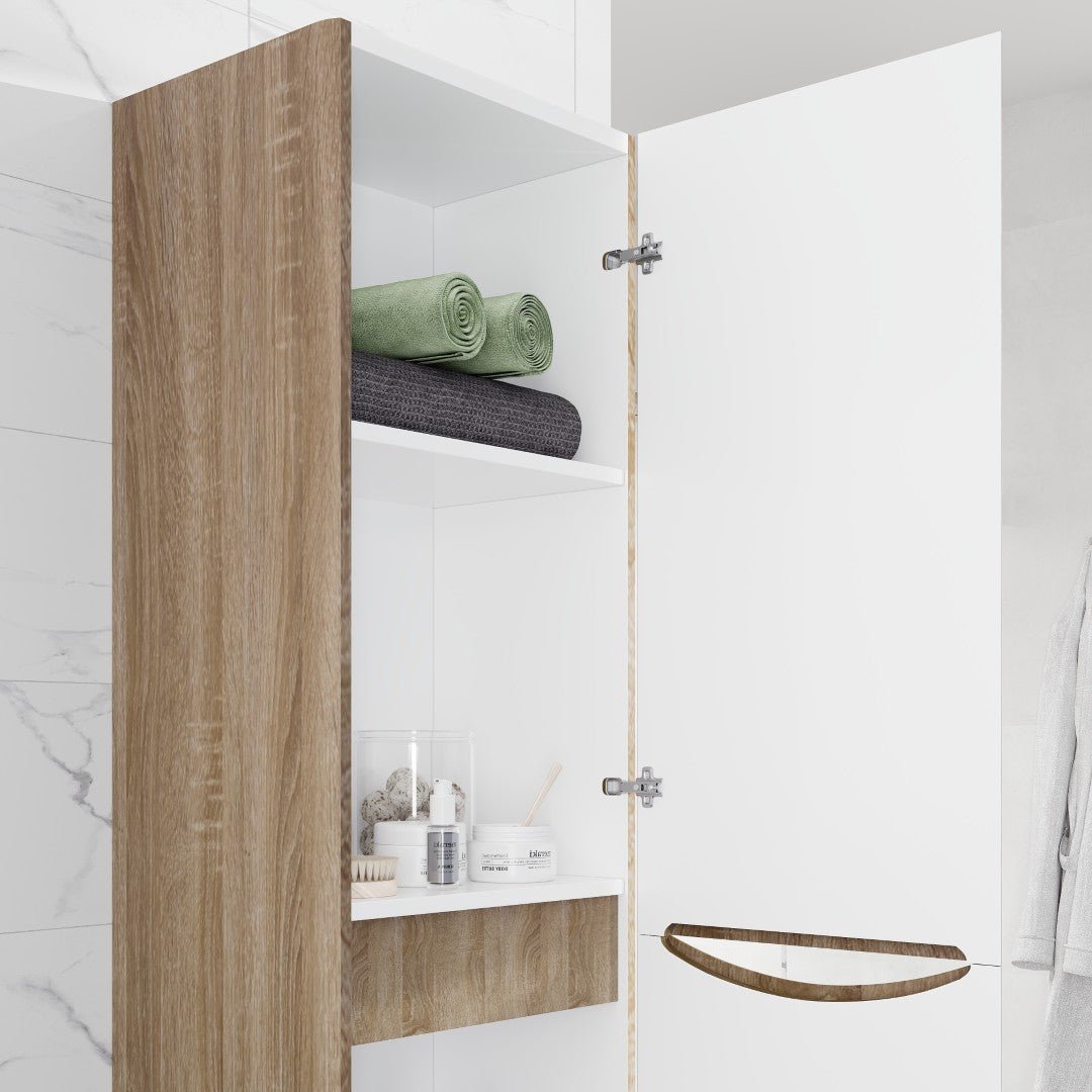 Eviva Smile 16 in. W x 15 in. D White Oak Wall - Mounted Linen Cabinet - by Eviva
