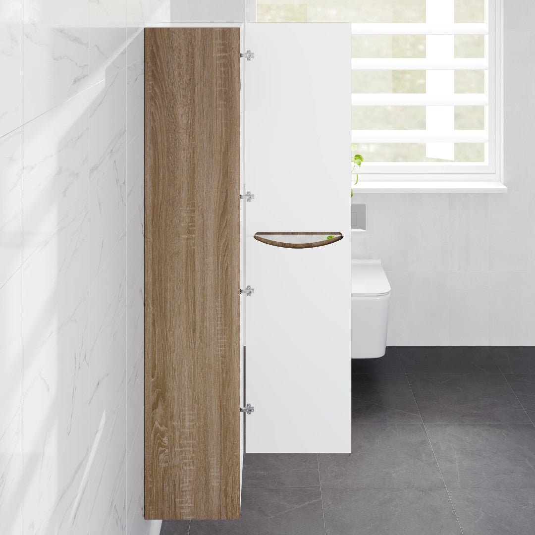 Eviva Smile 16 in. W x 15 in. D White Oak Wall - Mounted Linen Cabinet - by Eviva