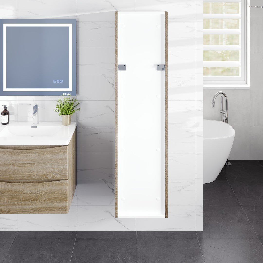 Eviva Smile 16 in. W x 15 in. D White Oak Wall - Mounted Linen Cabinet - by Eviva