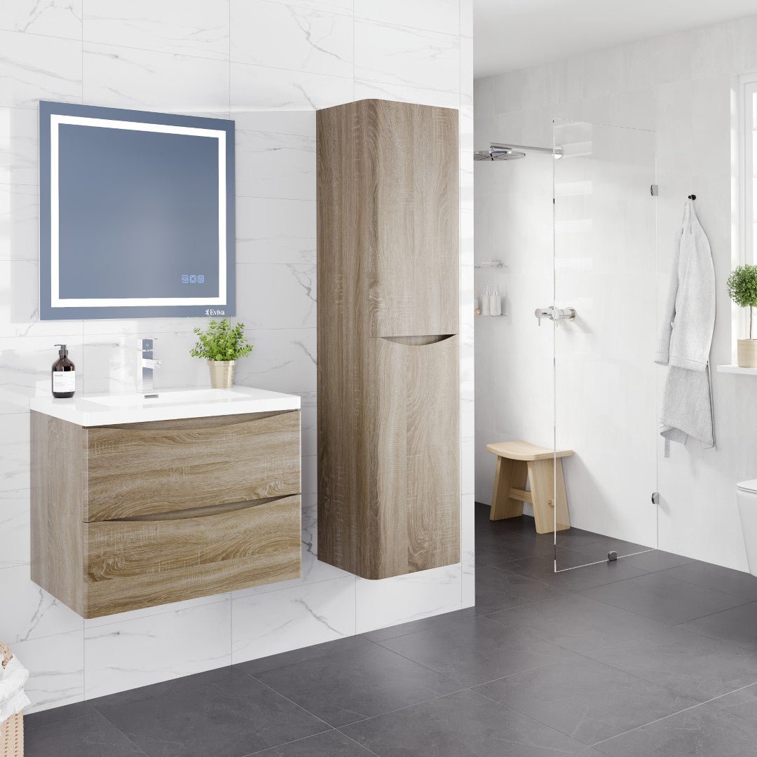 Eviva Smile 16 in. W x 15 in. D White Oak Wall - Mounted Linen Cabinet - by Eviva