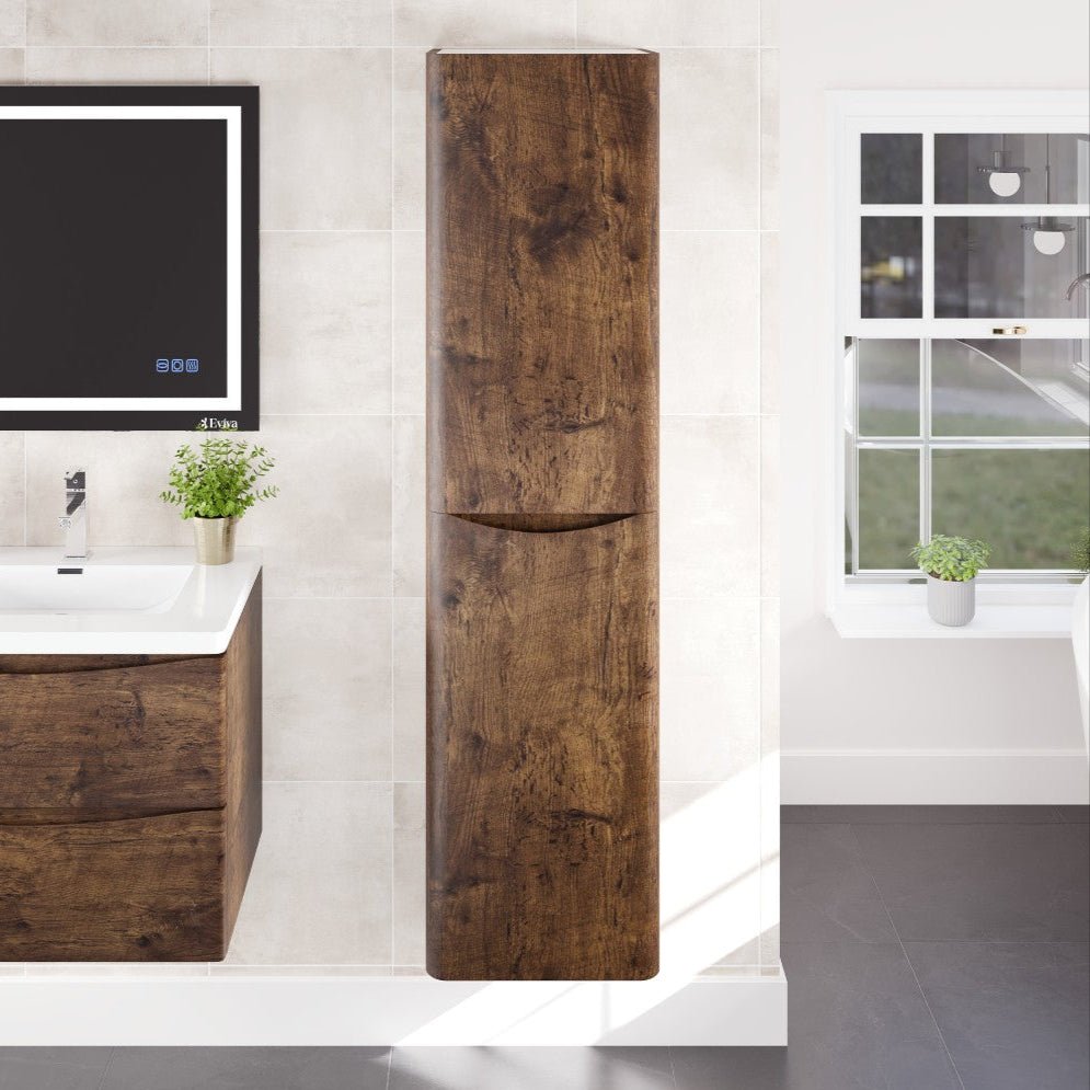 Eviva Smile 16 in. W x 15 in. D Rosewood Wall - Mounted Linen Cabinet - Bathroom Cabinet by Eviva