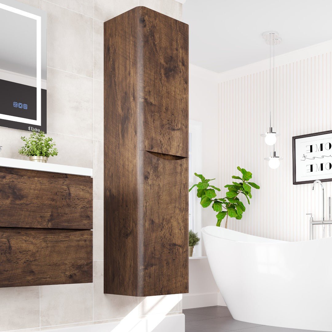 Eviva Smile 16 in. W x 15 in. D Rosewood Wall - Mounted Linen Cabinet - Bathroom Cabinet by Eviva
