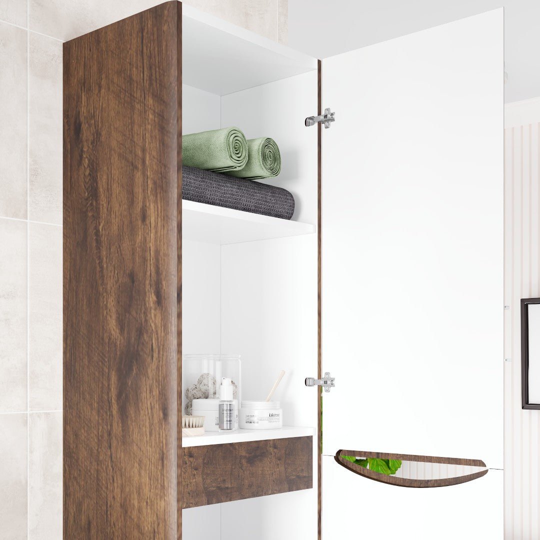 Eviva Smile 16 in. W x 15 in. D Rosewood Wall - Mounted Linen Cabinet - Bathroom Cabinet by Eviva