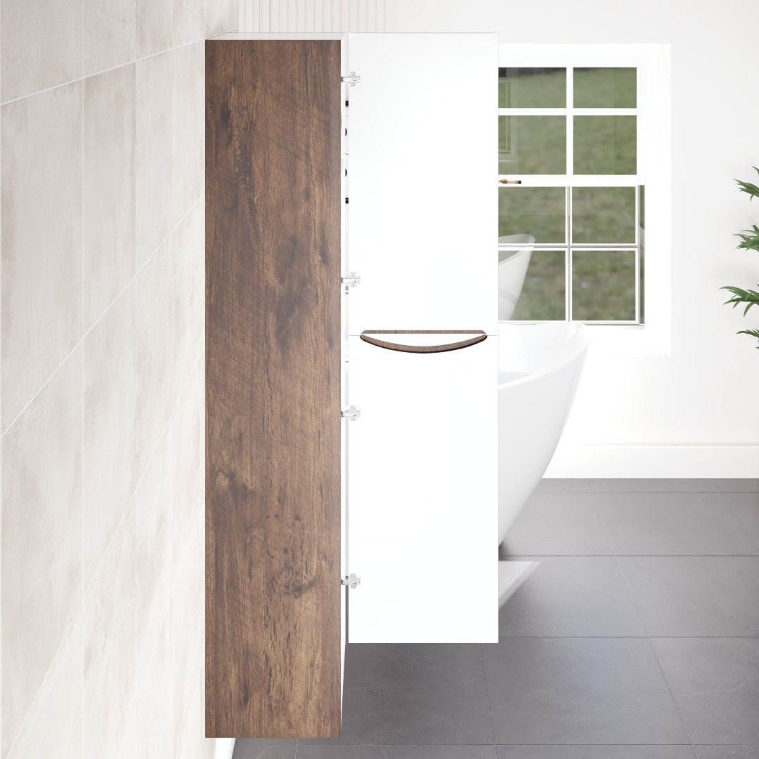 Eviva Smile 16 in. W x 15 in. D Rosewood Wall - Mounted Linen Cabinet - Bathroom Cabinet by Eviva