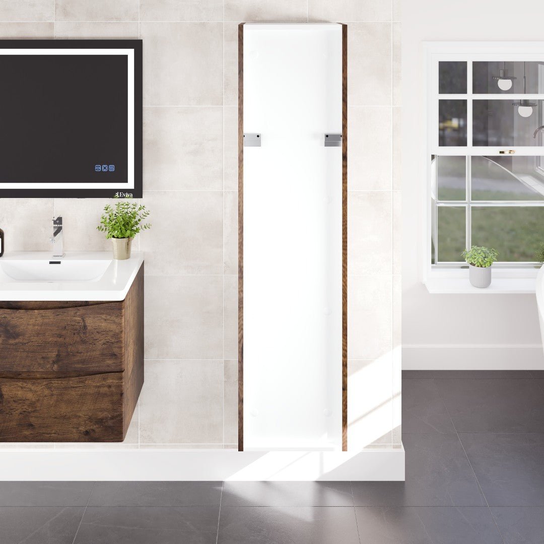 Eviva Smile 16 in. W x 15 in. D Rosewood Wall - Mounted Linen Cabinet - Bathroom Cabinet by Eviva