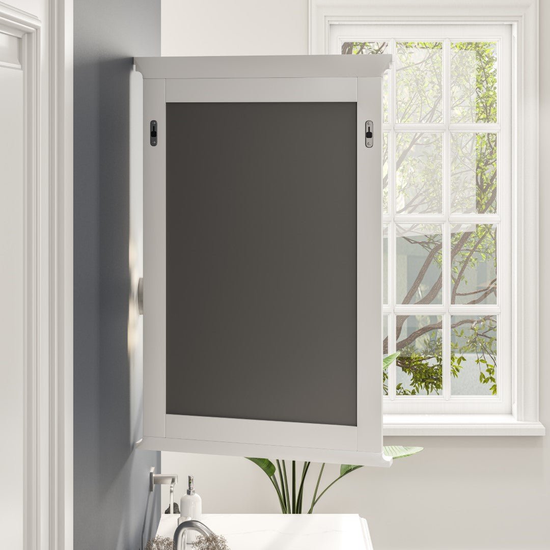 Eviva Elite Stamford 24" x 30" Rectangular White Wooden Framed Mirror - Mirror by Eviva