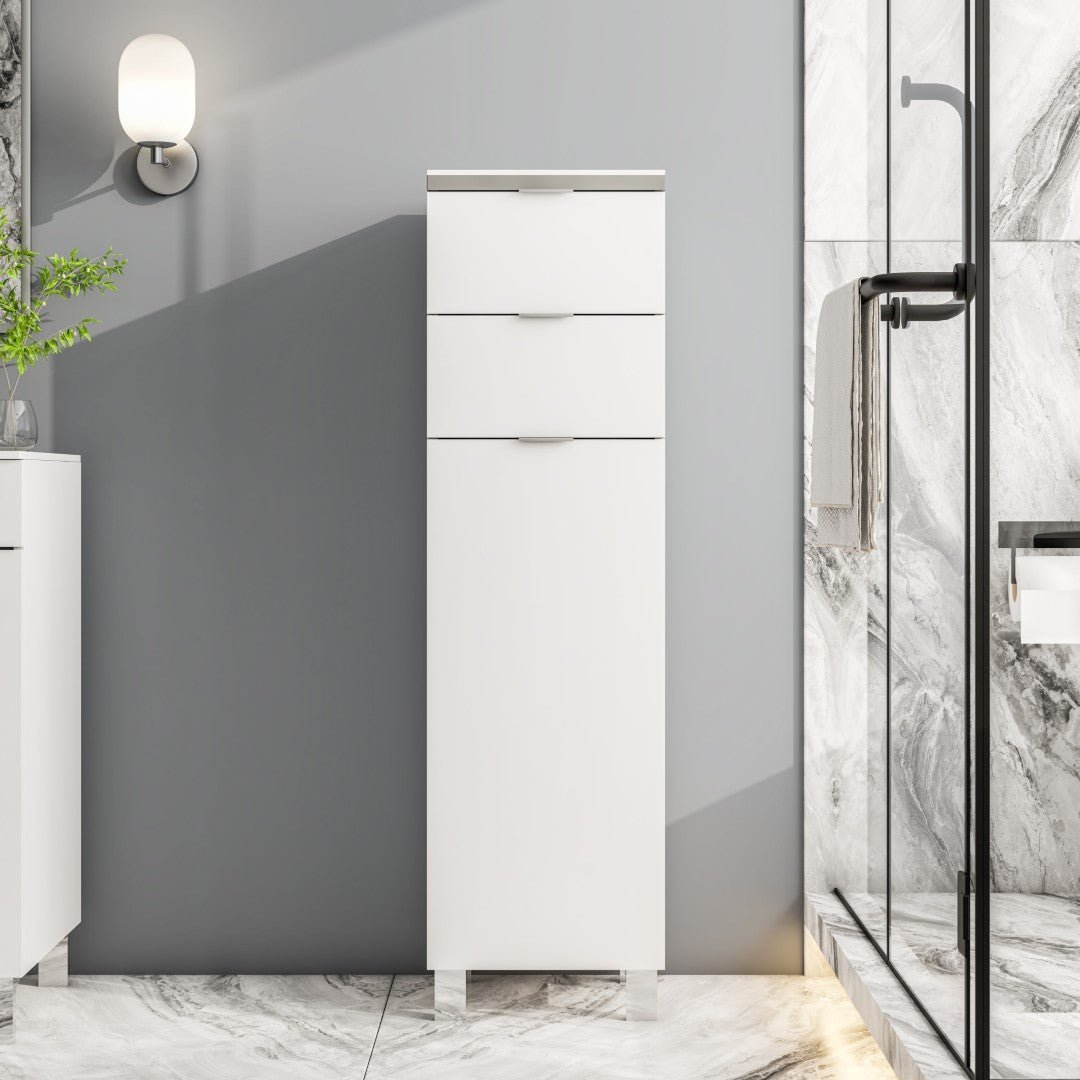 Eviva Geminis 14 in. W x 13 in. D White Oak Wall - Mounted Linen Cabinet - by Eviva