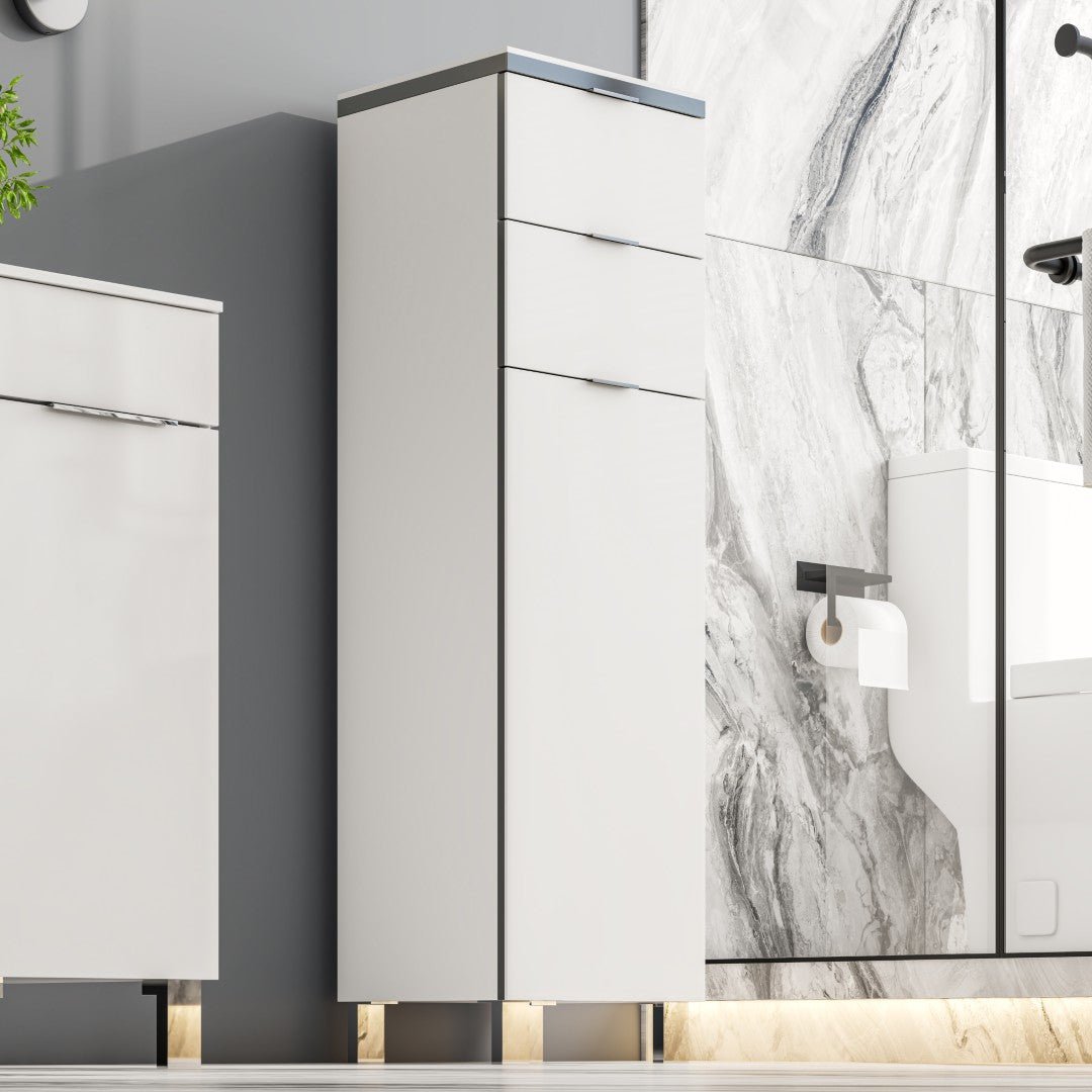 Eviva Geminis 14 in. W x 13 in. D White Oak Wall - Mounted Linen Cabinet - by Eviva