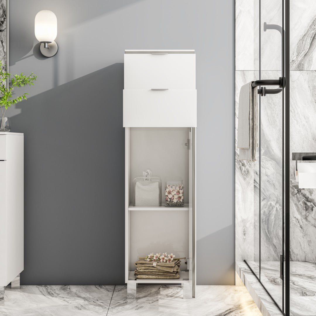 Eviva Geminis 14 in. W x 13 in. D White Oak Wall - Mounted Linen Cabinet - by Eviva