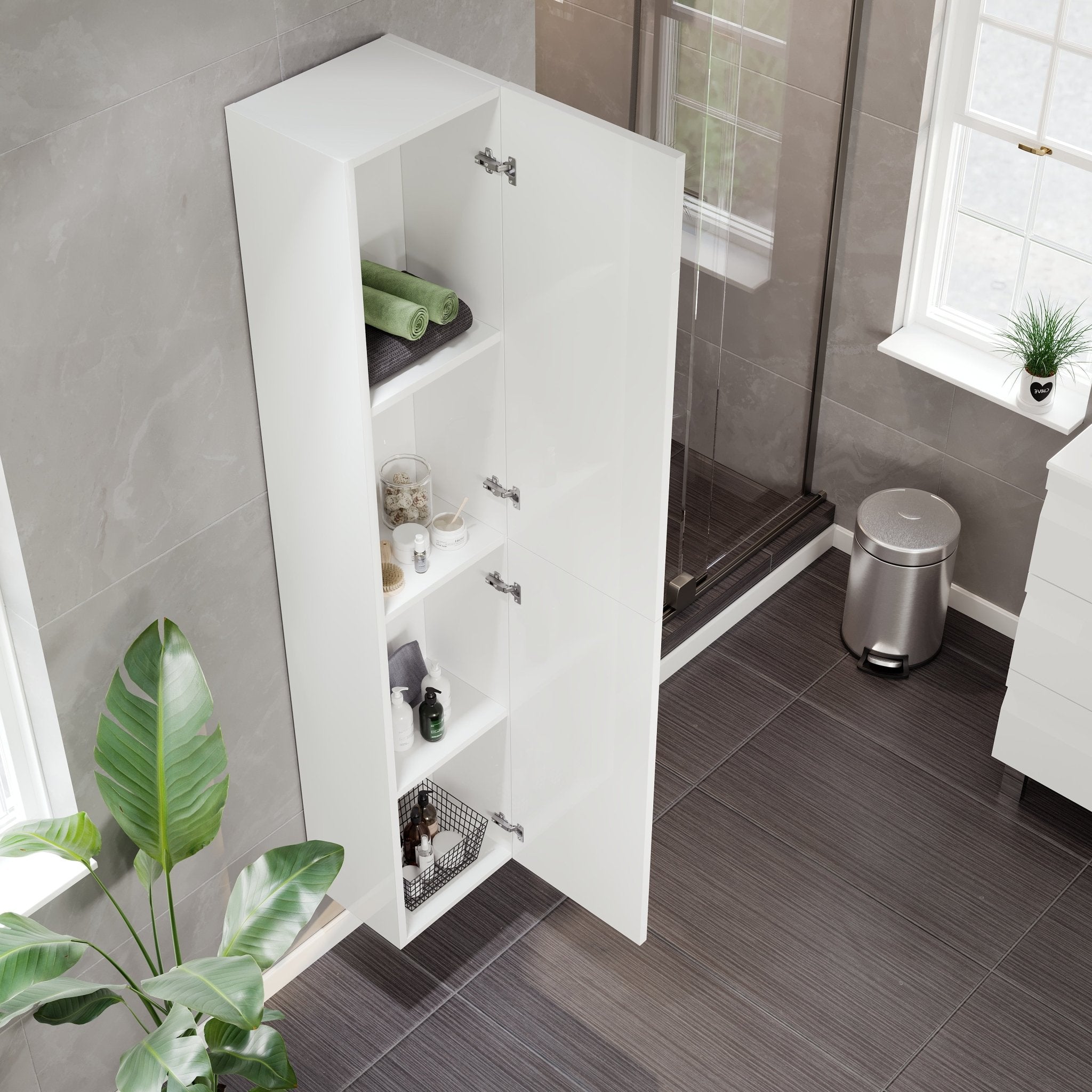 Eviva Vitta 12 in. W x 10 in. D White Wall - Mounted Linen Cabinet - by Eviva