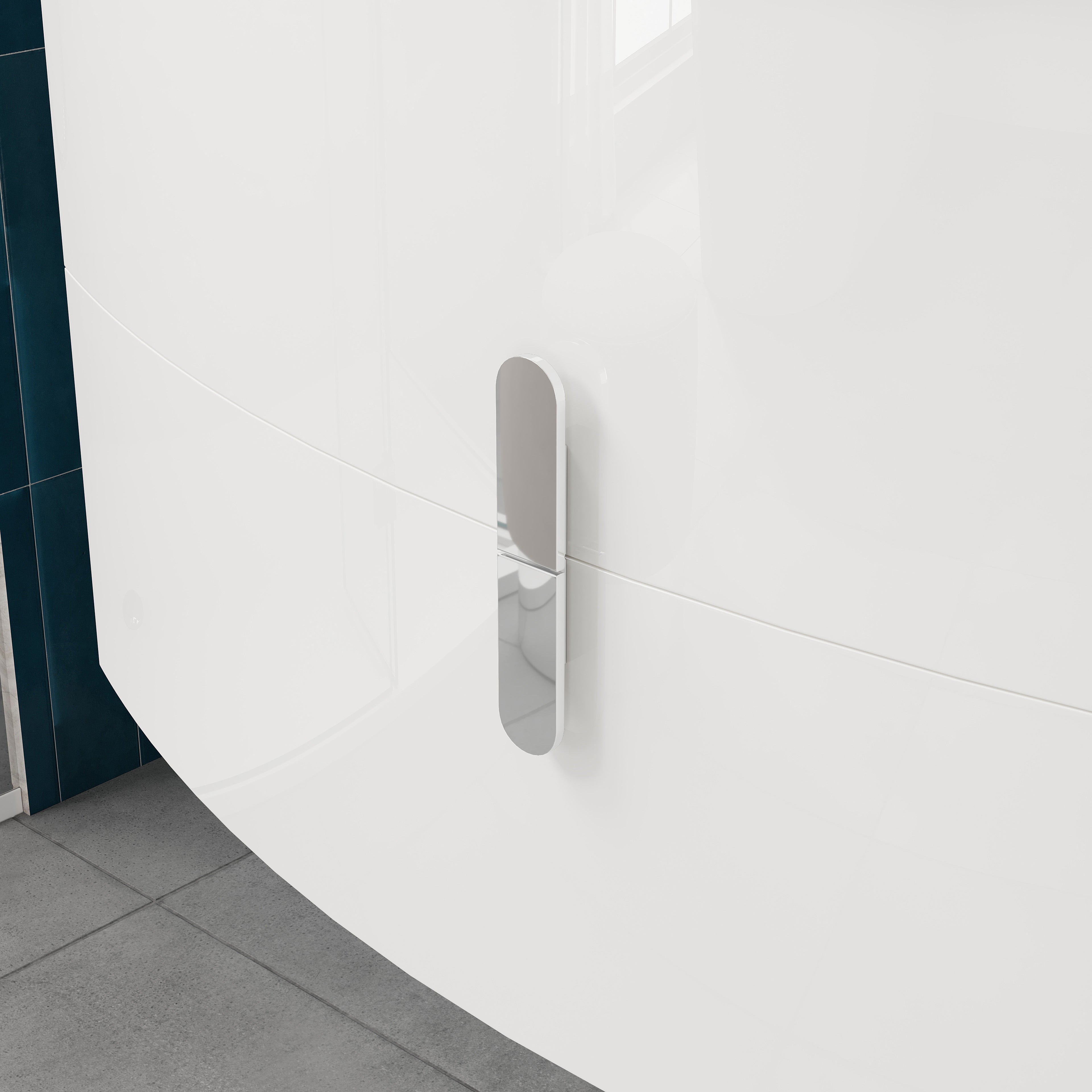 Cali 40 in. White Wall Mount Single Sink Bath Vanity with Porcelain Top and Integrated Sink
