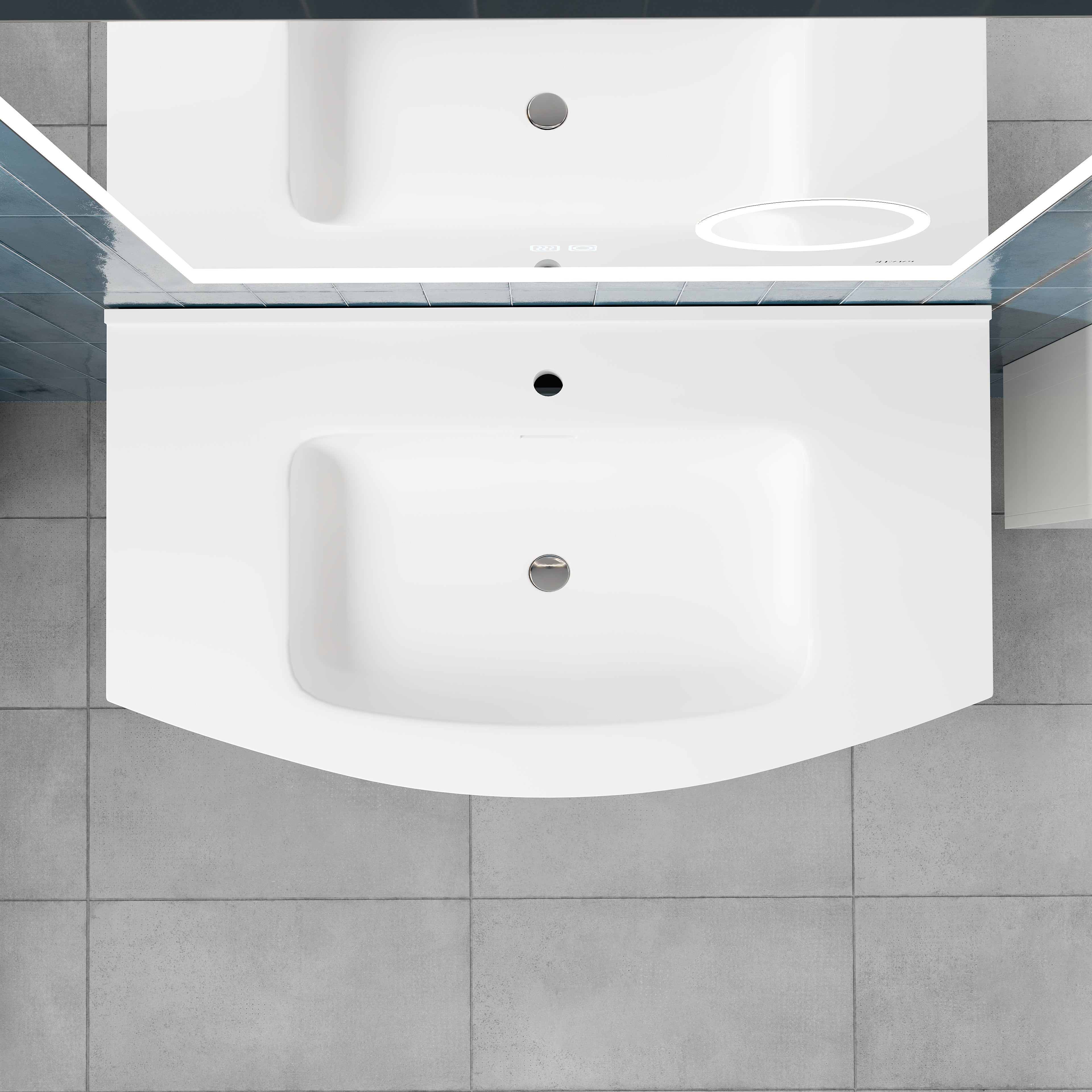 Cali 40 in. White Wall Mount Single Sink Bath Vanity with Porcelain Top and Integrated Sink
