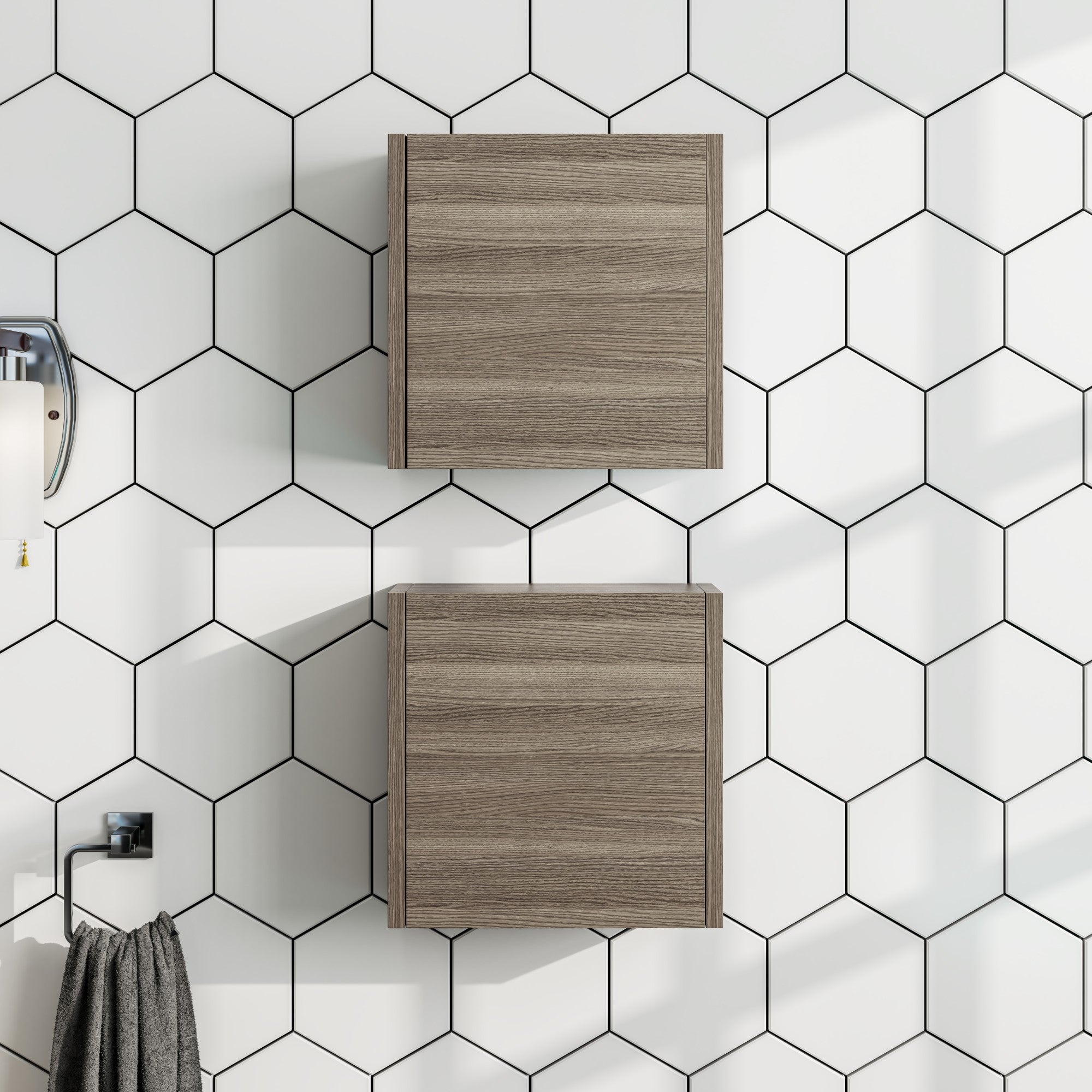 Eviva Libra 14 in. W x 7 in. D Medium Oak Wall Mounted Linen Cabinet