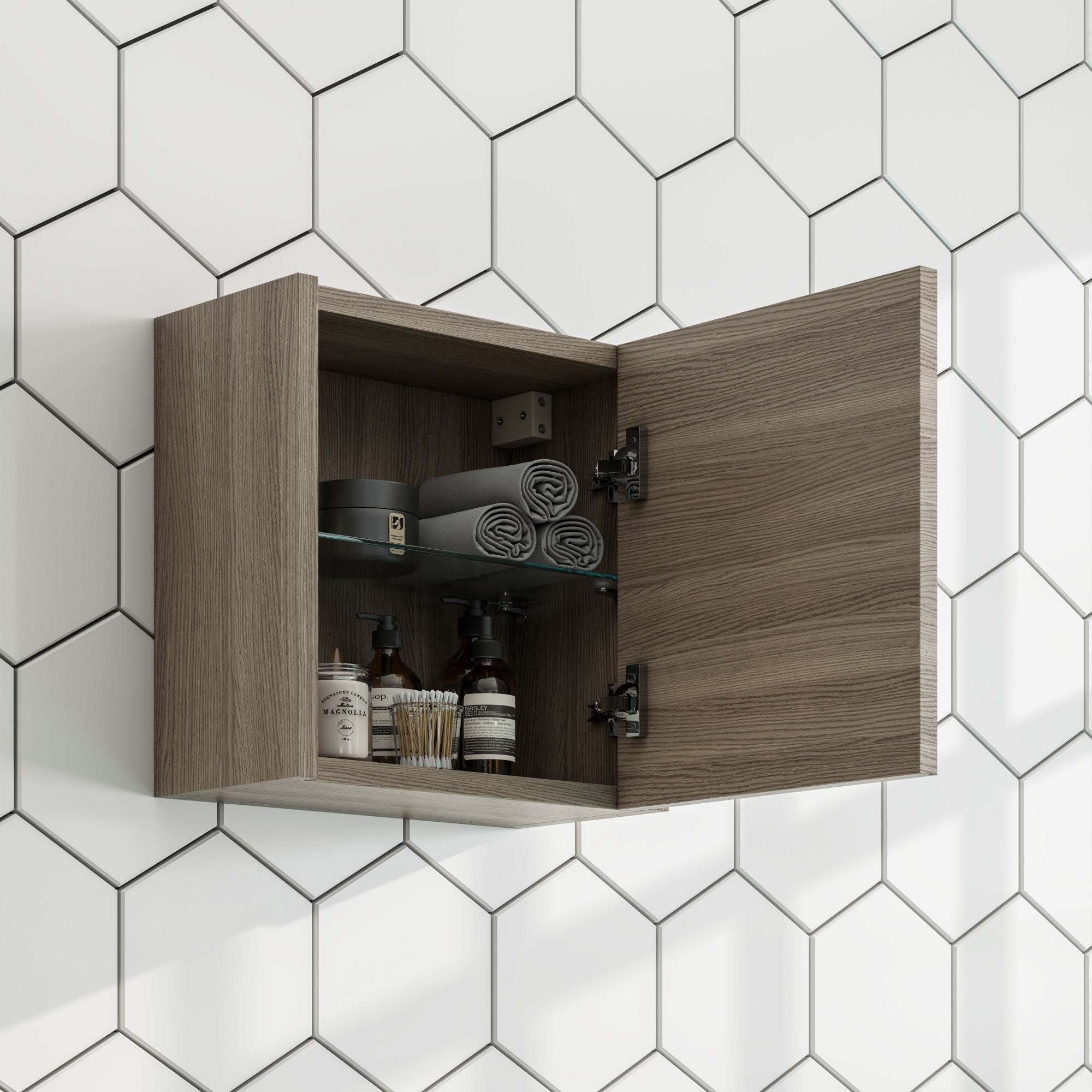 Eviva Libra 14 in. W x 7 in. D Medium Oak Wall Mounted Linen Cabinet