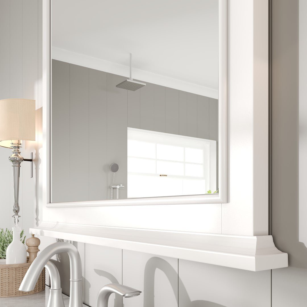Eviva Elite Stamford 36" x 36" Rectangular White Wooden Framed Mirror - Mirror by Eviva