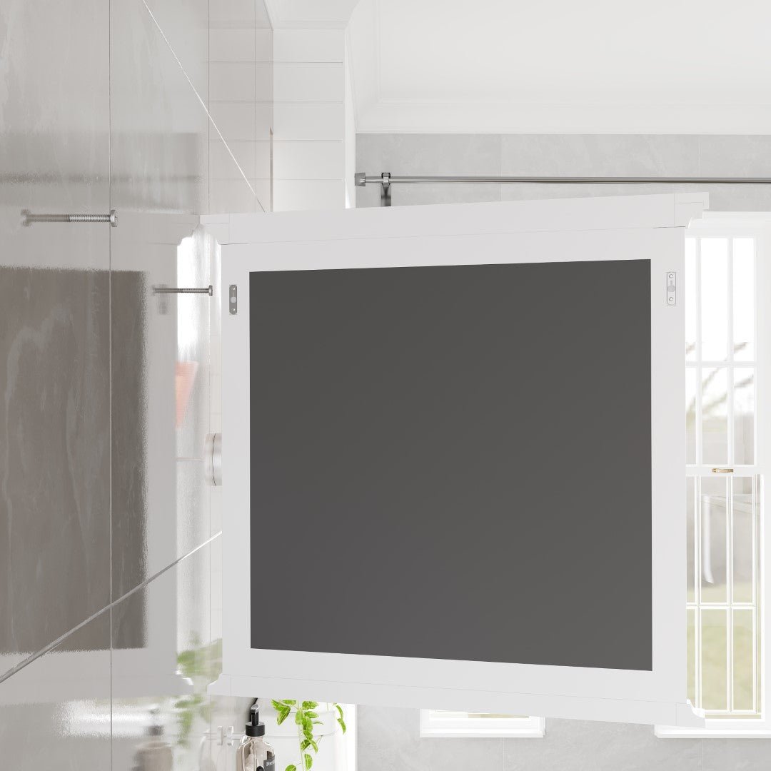 Eviva Elite Stamford 36" x 36" Rectangular White Wooden Framed Mirror - Mirror by Eviva