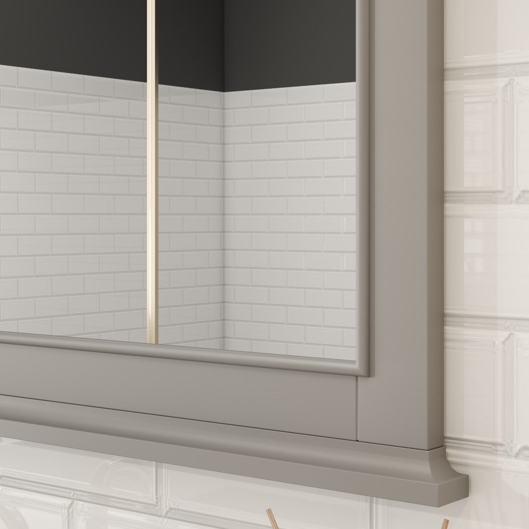 Eviva Elite Stamford 36" x 36" Rectangular Gray Wooden Framed Mirror