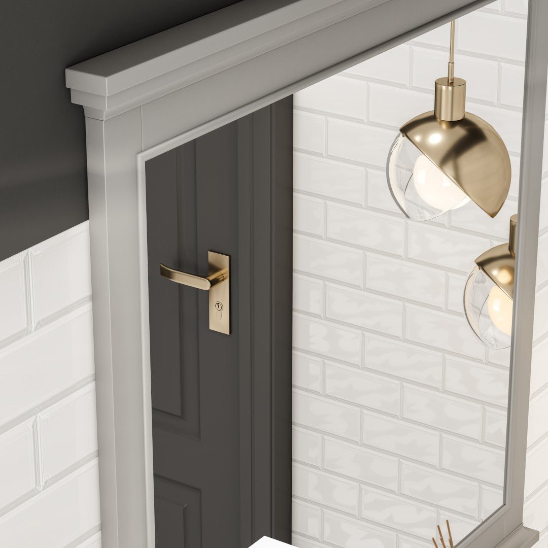 Eviva Elite Stamford 36" x 36" Rectangular Gray Wooden Framed Mirror - Mirror by Eviva