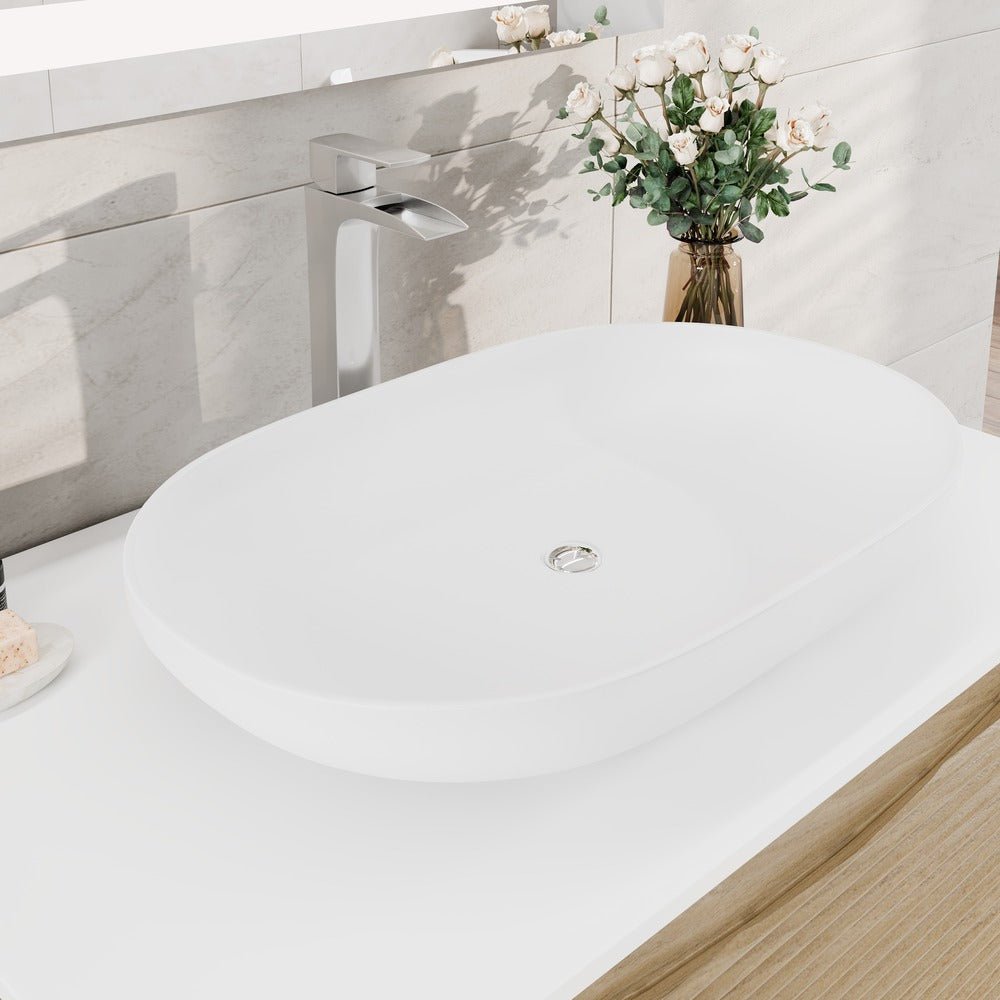 Leah 32 in. Medium Oak Wall Mount Single Sink Bath Vanity with Solid Surface Top and Vessel Solid Surface Sink - Bathroom Vanity by Eviva