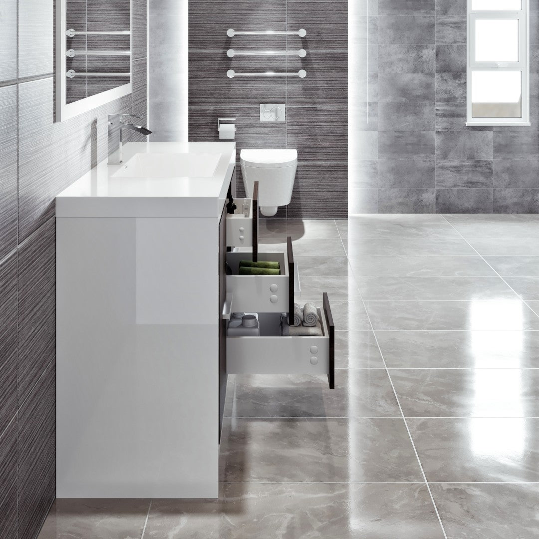 Grace 48 in. Gray Oak Single Sink Bath Vanity with Acrylic Top and Integrated Sink