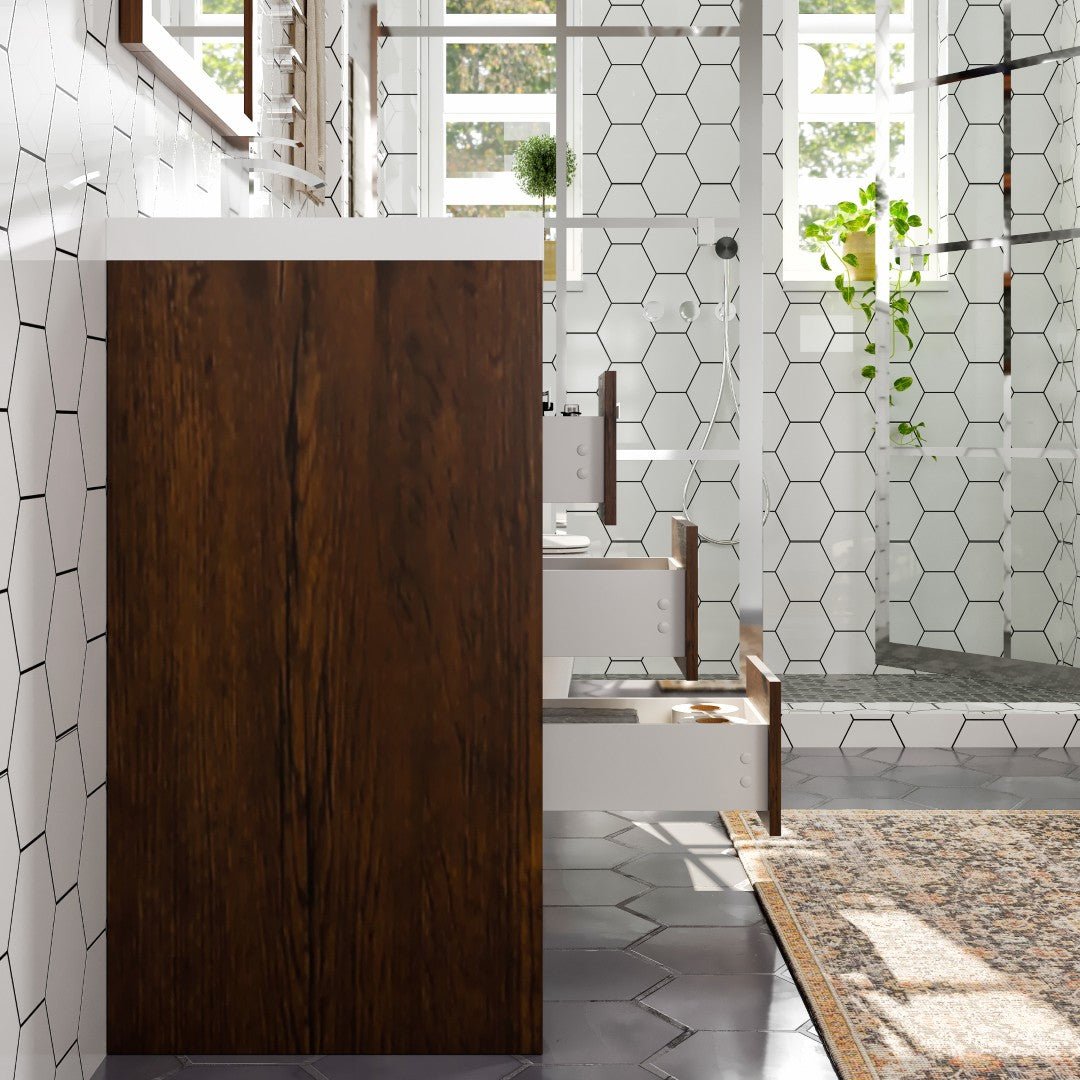 Lugano 36 in. Rosewood Single Sink Bath Vanity with Acrylic Top and Integrated Sink - Bathroom Vanity by Eviva