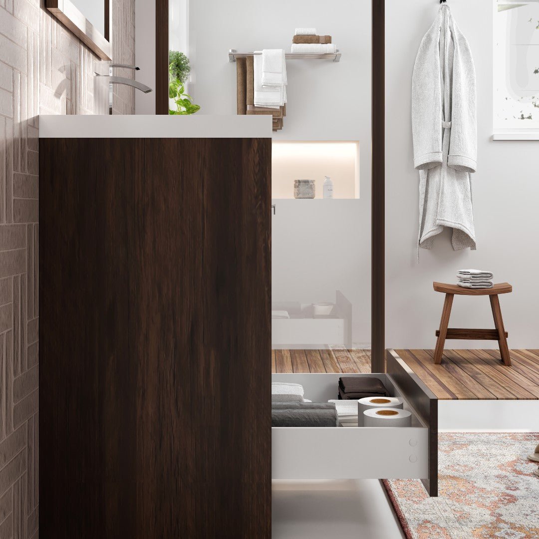 Lugano 30 in. Rosewood Single Sink Bath Vanity with Acrylic Top and Integrated Sink - Bathroom Vanity by Eviva