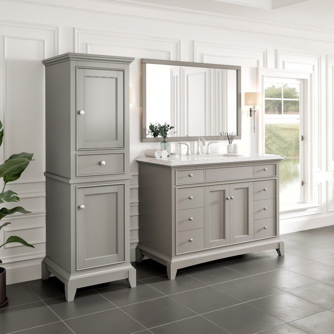Eviva Elite Stamford 21 in. W x 18 in. D Gray Freestanding Linen Cabinet - Bathroom Cabinet by Eviva