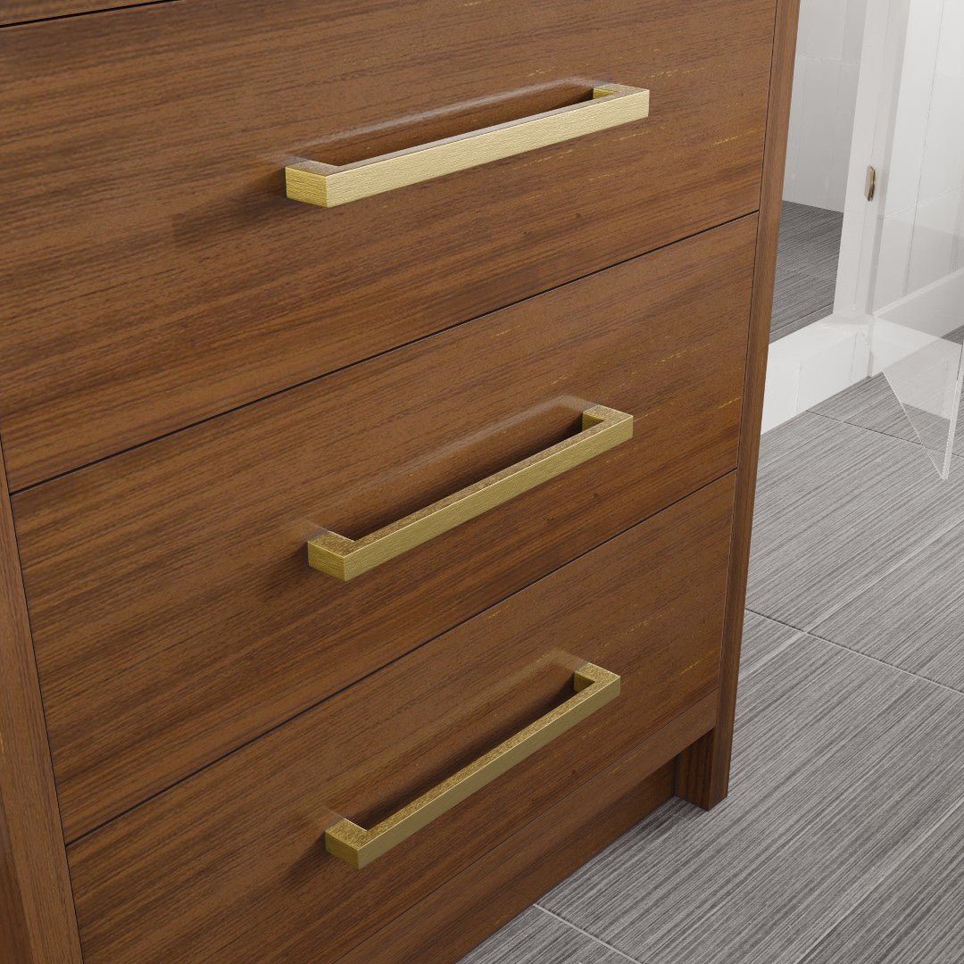 Curio 30 in. Walnut Single Sink Bath Vanity with Carrara Quartz Top and Undermount Porcelain Sink - Bathroom Vanity by Eviva