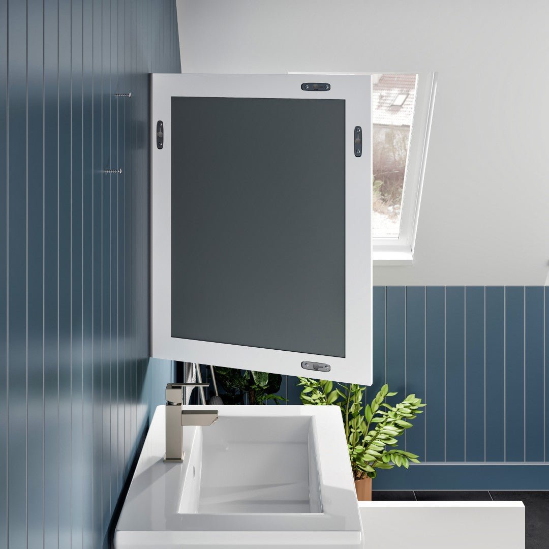 Eviva Aberdeen 36" x 30" Rectangular White Wooden Framed Mirror - Mirror by Eviva