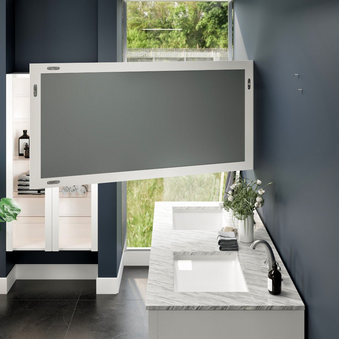Eviva Aberdeen 60" x 30" Rectangular White Wooden Framed Mirror - Mirror by Eviva