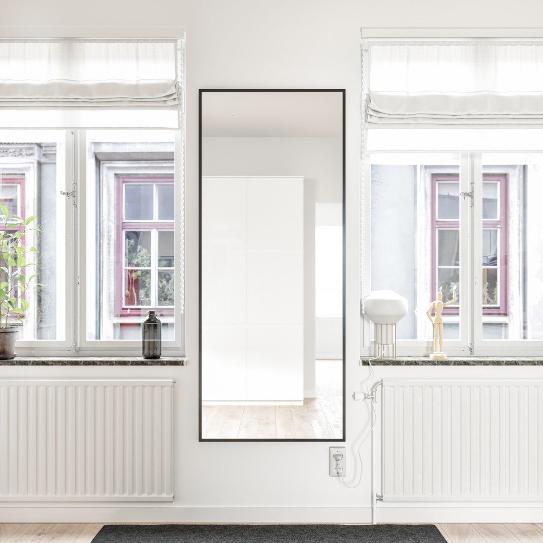Eviva Aureline 72" x 30" Rectangular Black Stainless Steel Framed Mirror - Mirror by Eviva