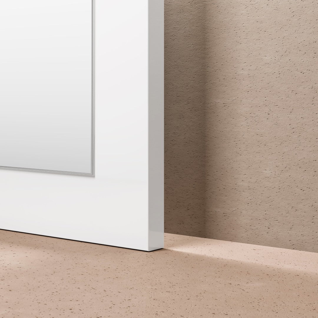 Eviva Sun 30" x 30" Square White Wooden Framed Mirror
