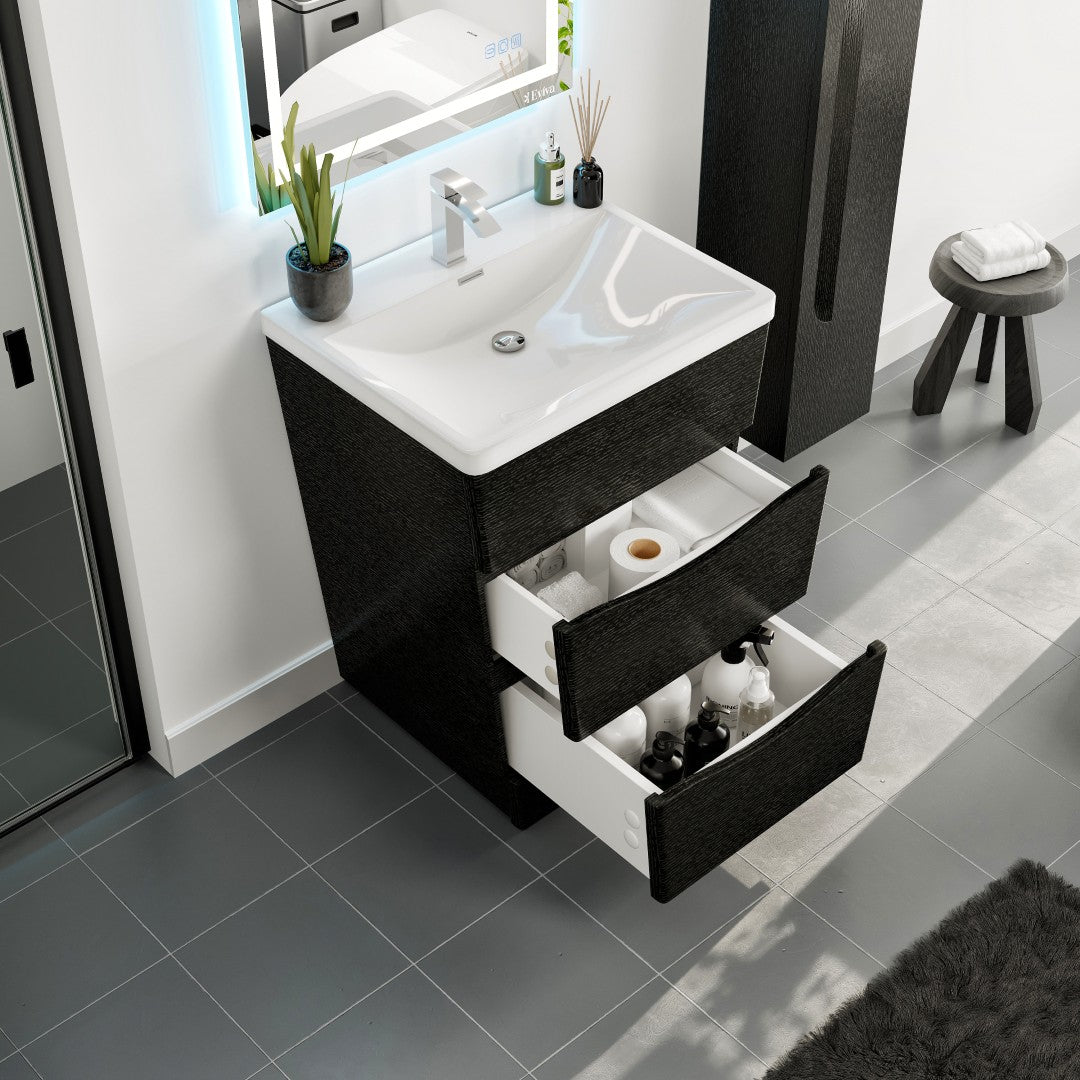 Victoria 25 in. Chestnut Single Sink Bath Vanity with Acrylic Top and Integrated Sink