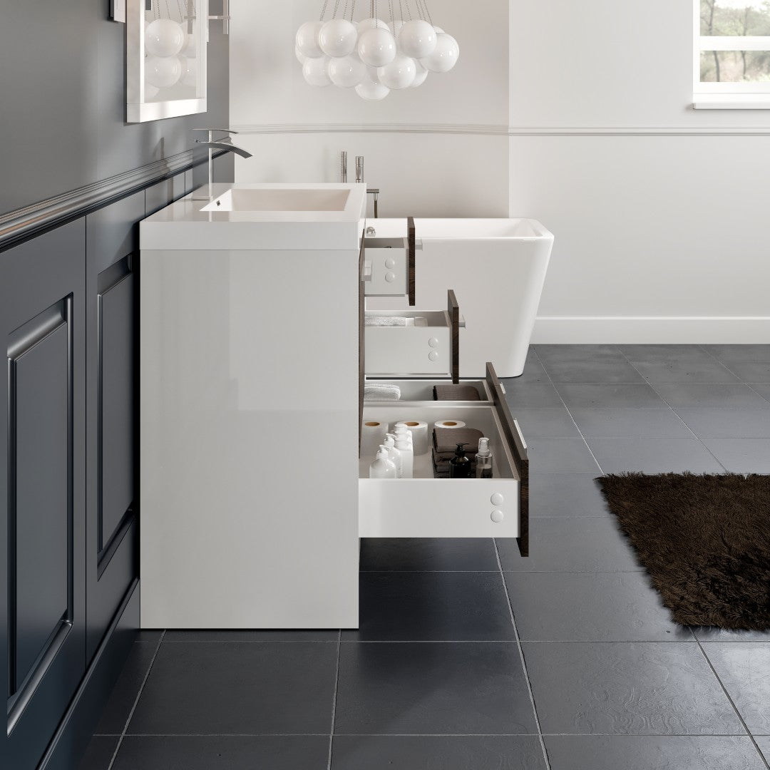 Grace 42 in. Gray Oak Single Sink Bath Vanity with Acrylic Top and Integrated Sink
