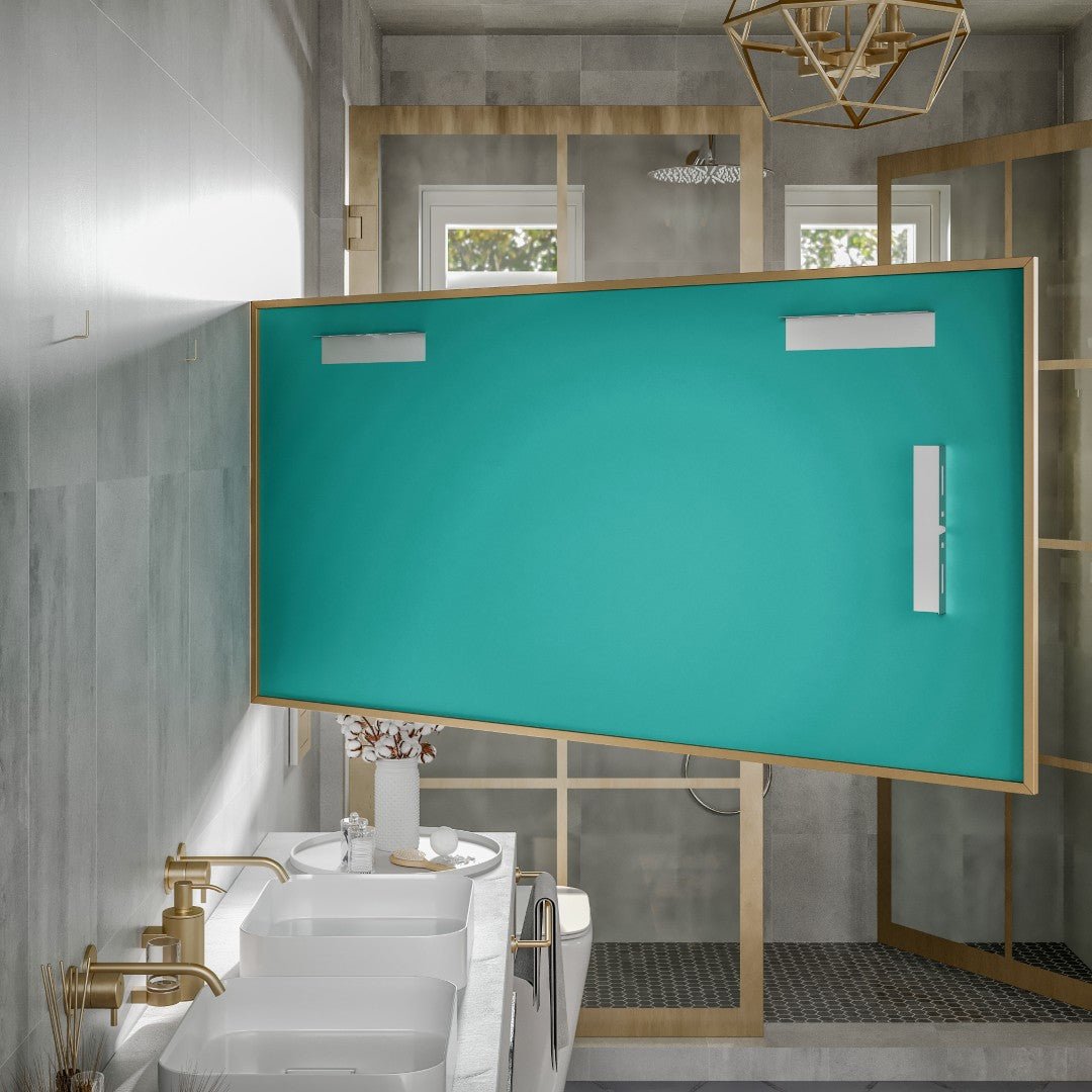 Eviva Aureline 60" x 30" Rectangular Gold Stainless Steel Framed Mirror - Mirror by Eviva