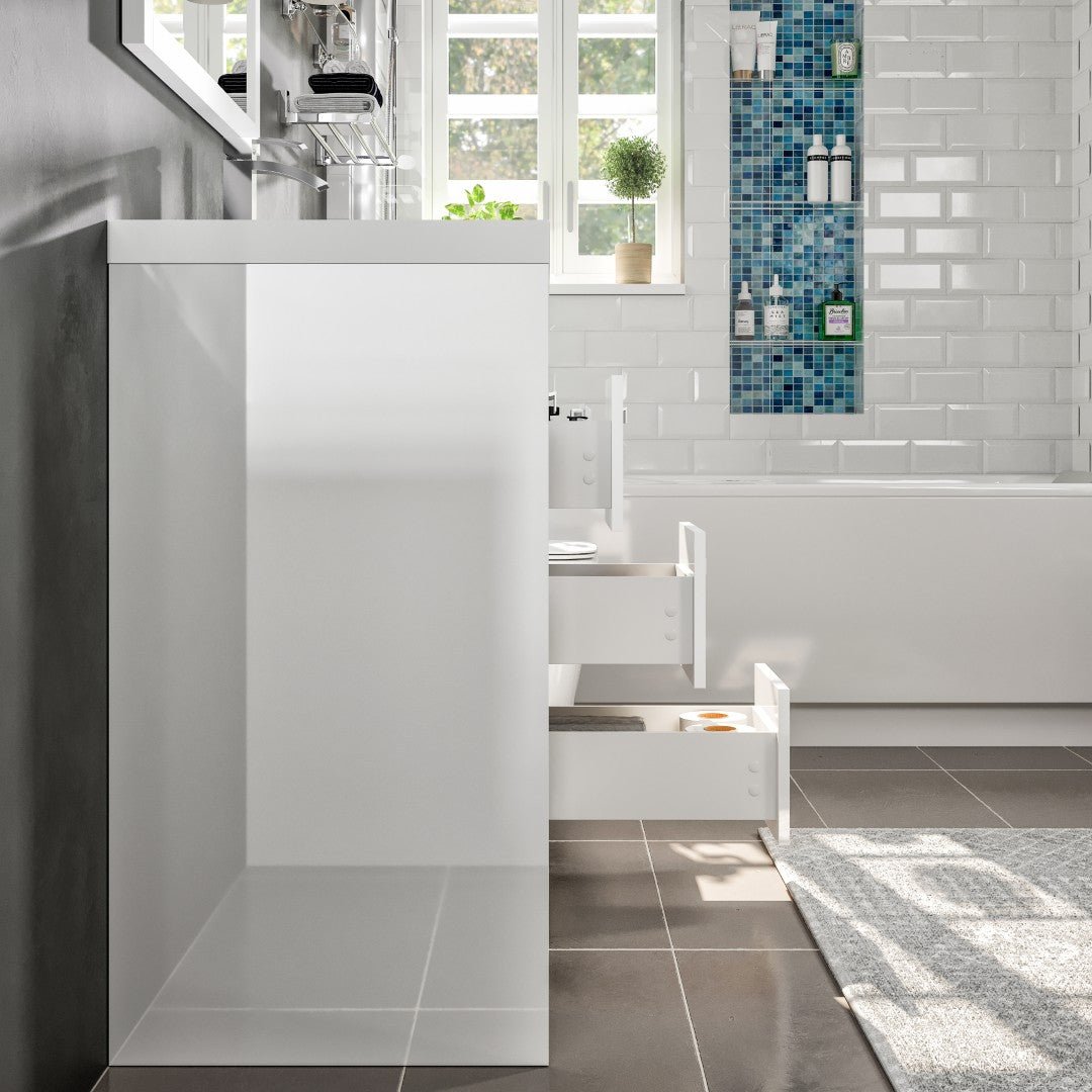 Lugano 36 in. White Single Sink Freestanding Bath Vanity with Acrylic Top and Integrated Sink - Bathroom Vanity by Eviva