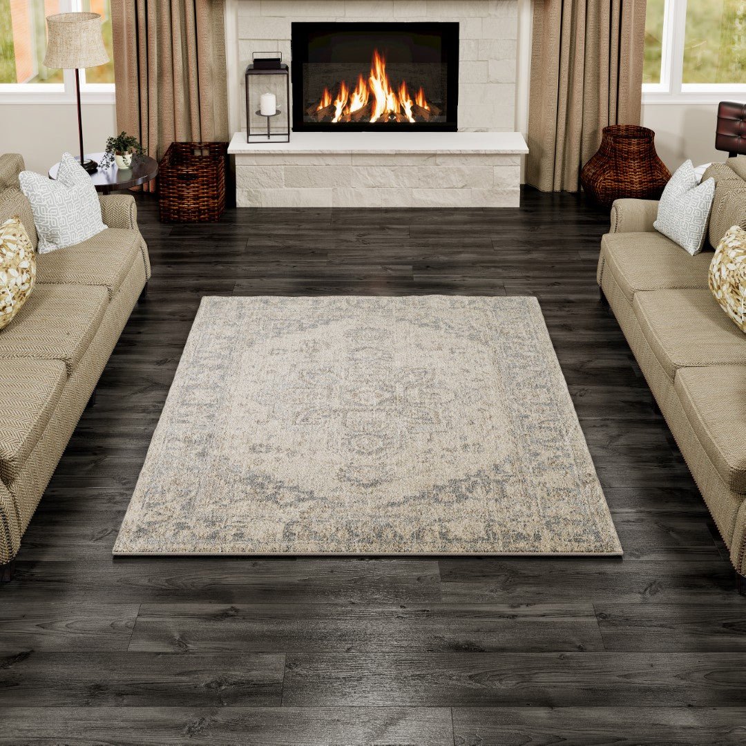 Eviva Capricorn 3' x 5' Oriental Gray Rug - Rug by Eviva