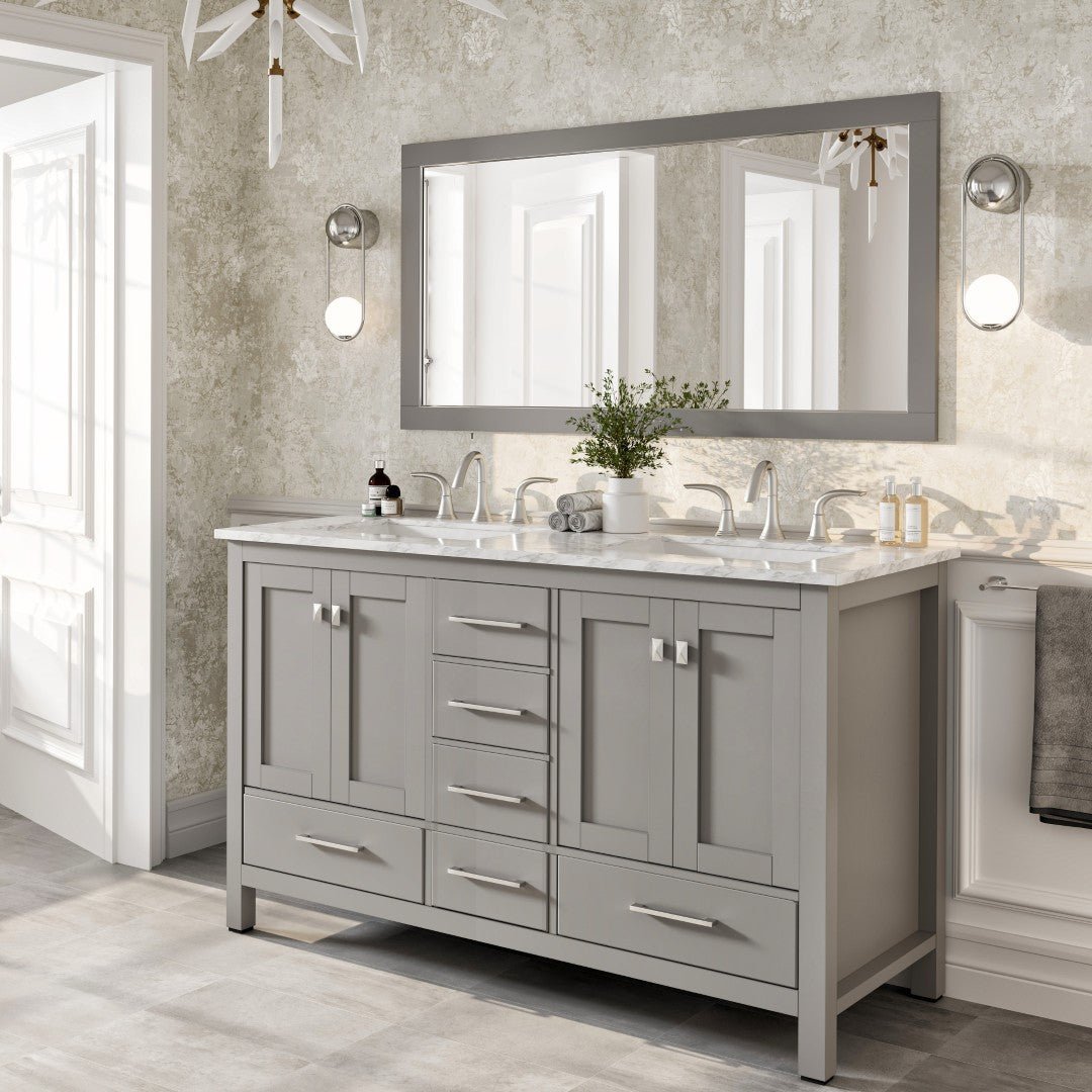 Eviva Aberdeen 72" x 30" Rectangular Gray Wooden Framed Mirror - Mirror by Eviva