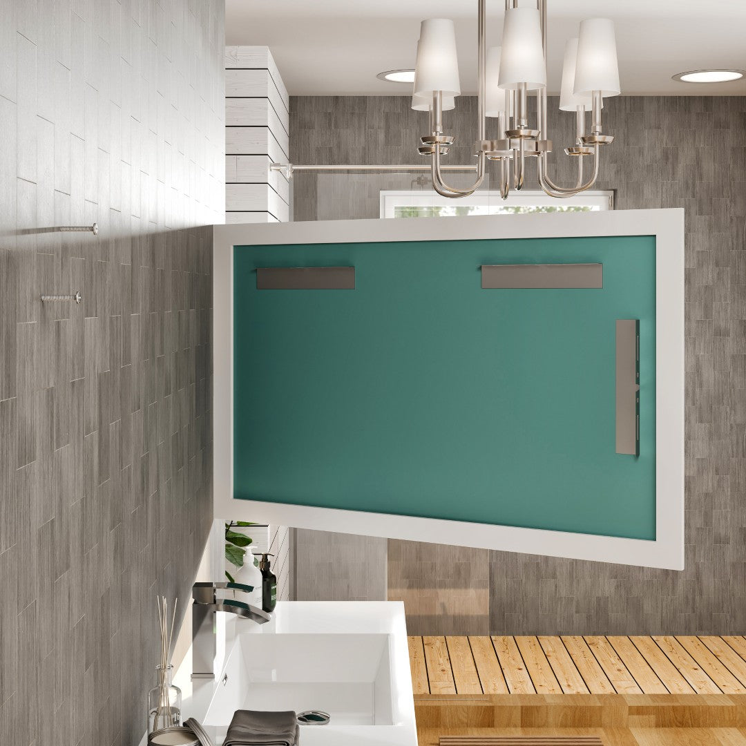 Eviva Sun 48" x 30" Rectangular White Wooden Framed Mirror